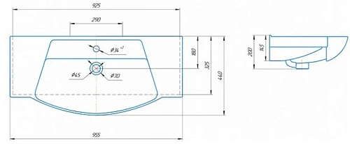 Раковина Kirovit Монро 95 244510 Раковина Kirovit Монро 95 244510