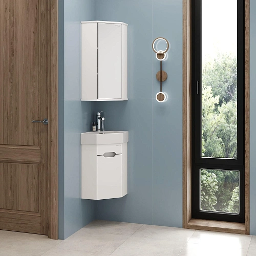 Тумба под раковину Onika Айленд 35 см 103502 подвесная, белая, угловая (для Line) Тумба под раковину Onika Айленд 35 см 103502 подвесная, белая, угловая (для Line)