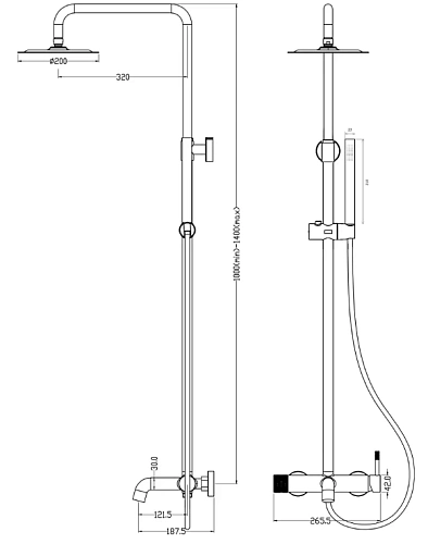 Душевая система Boheme Uno 468-WCR White Chrome Душевая система Boheme Uno 468-WCR White Chrome