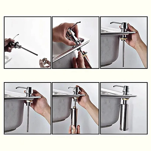 Дозатор жидкого мыла Haiba HB405 для кухонной мойки металл Дозатор жидкого мыла Haiba HB405 для кухонной мойки металл