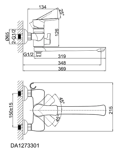 Смеситель для ванны D&K Reisling Rhein DA1273301 Смеситель для ванны D&K Reisling Rhein DA1273301