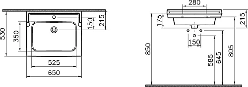 Тумба с раковиной STWORKI Хальмстад 65 белая 490446 Тумба с раковиной STWORKI Хальмстад 65 белая 490446