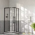 Душевой уголок Esbano ESF-90D1+110D2-B 90х110х195 прозрачное стекло, профиль черный матовый Душевой уголок Esbano ESF-90D1+110D2-B 90х110х195 прозрачное стекло, профиль черный матовый