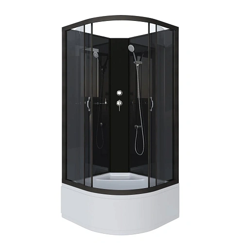 Душевая кабина Niagara Classic NG-6508-14BK (900х900х2000) высокий поддон (40см) стекло тонированное алюминиевый черный 65081434BK Душевая кабина Niagara Classic NG-6508-14BK (900х900х2000) высокий поддон (40см) стекло тонированное алюминиевый черный 65081434BK
