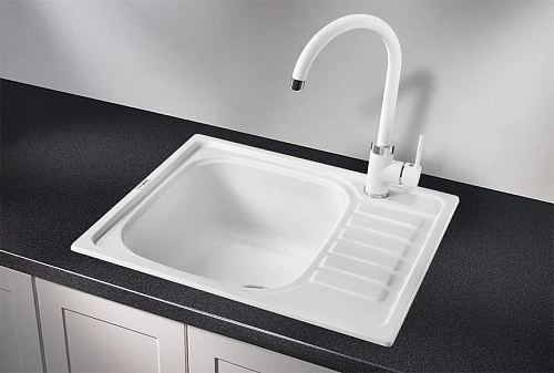 Кухонная мойка Granula 5801, АРКТИК (БЕЛЫЙ) кухонная мойка, кварц 575х495 Кухонная мойка Granula 5801, АРКТИК (БЕЛЫЙ) кухонная мойка, кварц 575х495