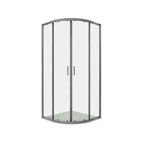 Душевой уголок Aquatek AQ.RO.090.1GM стекло прозрачное 1/4 круга, двери раздвижные, 200x90x90 см, профиль оружейная сталь Душевой уголок Aquatek AQ.RO.090.1GM стекло прозрачное 1/4 круга, двери раздвижные, 200x90x90 см, профиль оружейная сталь
