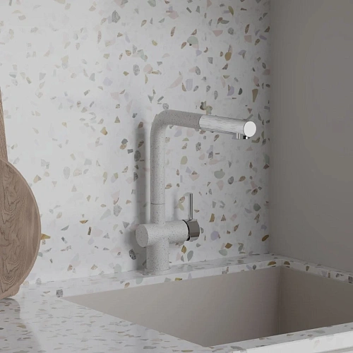 Смеситель для кухни Paini Cox ULTRAWHITE HD90566CR1KM с выдвижной лейкой Смеситель для кухни Paini Cox ULTRAWHITE HD90566CR1KM с выдвижной лейкой