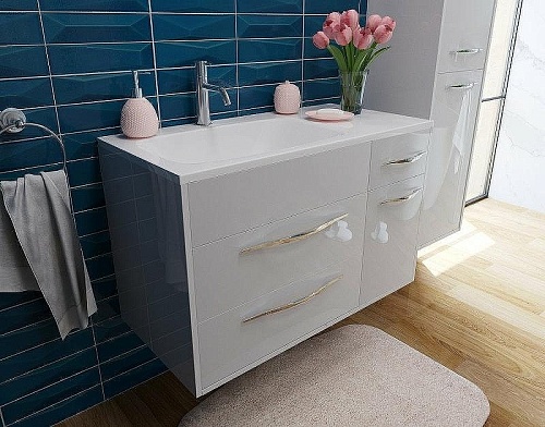 Тумба с раковиной Эстет Barcelona ФР-00003595 900х450 левая, подвесная 3 ящика 1 дверь Тумба с раковиной Эстет Barcelona ФР-00003595 900х450 левая, подвесная 3 ящика 1 дверь