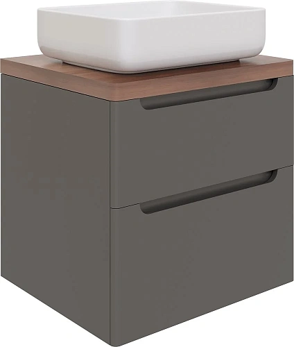 Тумба с раковиной STWORKI Берген 60 серая со светлой столешницей, Soul 1 549454 Тумба с раковиной STWORKI Берген 60 серая со светлой столешницей, Soul 1 549454