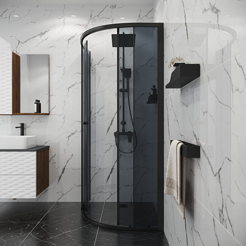 Душевой уголок Niagara Eco NG-1003-14T (80x80x190) четверть круга, раздвиж, профиль черный, стекло тонированное (4мм) Душевой уголок Niagara Eco NG-1003-14T (80x80x190) четверть круга, раздвиж, профиль черный, стекло тонированное (4мм)