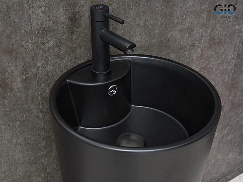 Раковина Gid Nb131bm 81120 напольная черная матовая 40x40x84 Раковина Gid Nb131bm 81120 напольная черная матовая 40x40x84