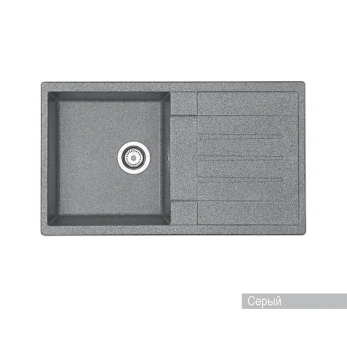 Кухонная мойка Aquaton Верона 1A710032VR230 из литого мрамора, прямоугольная, с крылом серая Кухонная мойка Aquaton Верона 1A710032VR230 из литого мрамора, прямоугольная, с крылом серая