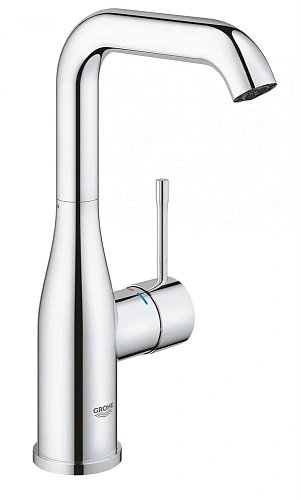 Смеситель для раковины GROHE Essence New с нажимным донным клапаном, размер L, хром (23799001) Смеситель для раковины GROHE Essence New с нажимным донным клапаном, размер L, хром (23799001)
