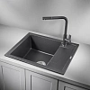 Кухонная мойка Granula 6002, ЧЁРНЫЙ, кварц 600х500 Кухонная мойка Granula 6002, ЧЁРНЫЙ, кварц 600х500