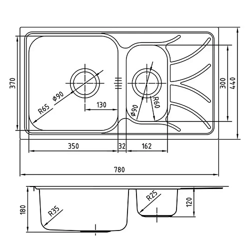 Кухонная мойка Iddis 780x440, Arro S (ARR78S1i77) Кухонная мойка Iddis 780x440, Arro S (ARR78S1i77)