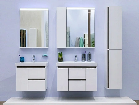 Шкаф-пенал Aquaton Рене белый, грецкий орех 1A222003NRC80 Шкаф-пенал Aquaton Рене белый, грецкий орех 1A222003NRC80