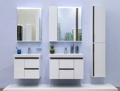 Шкаф-пенал Aquaton Рене белый, грецкий орех 1A222003NRC80 Шкаф-пенал Aquaton Рене белый, грецкий орех 1A222003NRC80