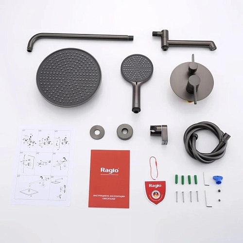 Душевая система Raglo R20.27.09 встраиваемая, графит Душевая система Raglo R20.27.09 встраиваемая, графит
