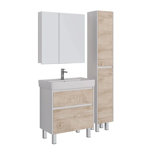 Тумба под раковину Lemark COMBI 100 см подвесная/напольная, дуб кантри/белый LM03C100T-dub Тумба под раковину Lemark COMBI 100 см подвесная/напольная, дуб кантри/белый LM03C100T-dub