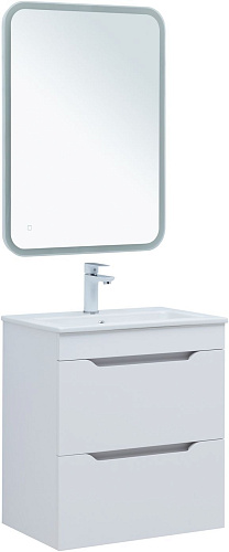 Тумба под раковину Aquanet Практика 60 белый матовый 2 ящика 00330457 напольная/подвесная Тумба под раковину Aquanet Практика 60 белый матовый 2 ящика 00330457 напольная/подвесная