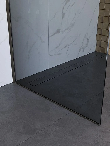 Душевая перегородка BelBagno UNO-L-1-TB-90-GR-GM 90 см, профиль оружейная сталь, стекло тонированное графит Душевая перегородка BelBagno UNO-L-1-TB-90-GR-GM 90 см, профиль оружейная сталь, стекло тонированное графит