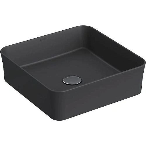 Раковина BERGES Ego SL накладная, 38x38 см, матовый антрацит 181020 Раковина BERGES Ego SL накладная, 38x38 см, матовый антрацит 181020