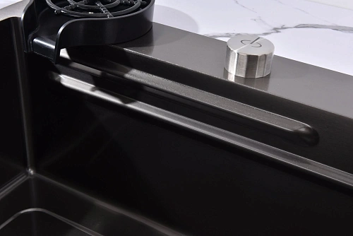 Кухонная мойка ArtDecco Elegant Flow 68 AEF116846 графит, из нержавеющей стали Кухонная мойка ArtDecco Elegant Flow 68 AEF116846 графит, из нержавеющей стали