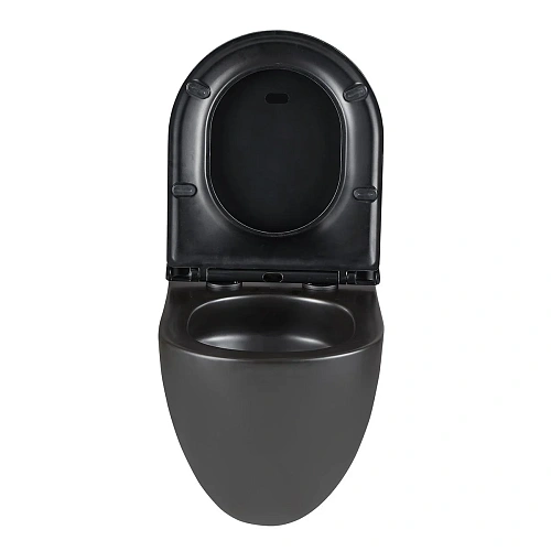 Унитаз подвесной Lemark GLAZER, безободковый с сиденьем микролифт, смыв торнадо,черный матовый 9612004 Унитаз подвесной Lemark GLAZER, безободковый с сиденьем микролифт, смыв торнадо,черный матовый 9612004