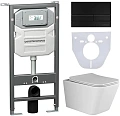 Комплект унитаза Ceramica Nova Сет 4 в 1 инсталляция с кнопкой и шумоизоляцией CN3007_1002B_1000 Комплект унитаза Ceramica Nova Сет 4 в 1 инсталляция с кнопкой и шумоизоляцией CN3007_1002B_1000