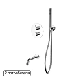 Смеситель для ванны WHITECROSS Y YSET10CR (хром) с ручным душем, термостатический, скрытого монтажа Смеситель для ванны WHITECROSS Y YSET10CR (хром) с ручным душем, термостатический, скрытого монтажа