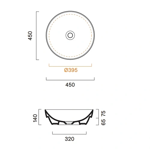 Раковина Catalano Sfera 0524450001 настольная/полувстраиваемаяD45, белый глянцевый Раковина Catalano Sfera 0524450001 настольная/полувстраиваемаяD45, белый глянцевый