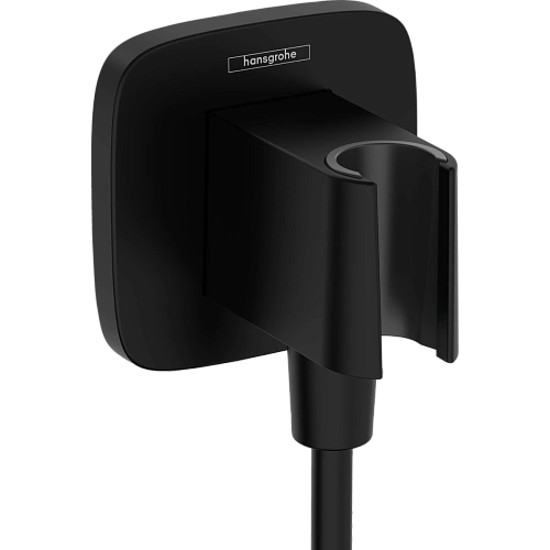 Шланговое подключение Hansgrohe FixFit Porter Q с держателем для душа 26887670, матовый черный Шланговое подключение Hansgrohe FixFit Porter Q с держателем для душа 26887670, матовый черный
