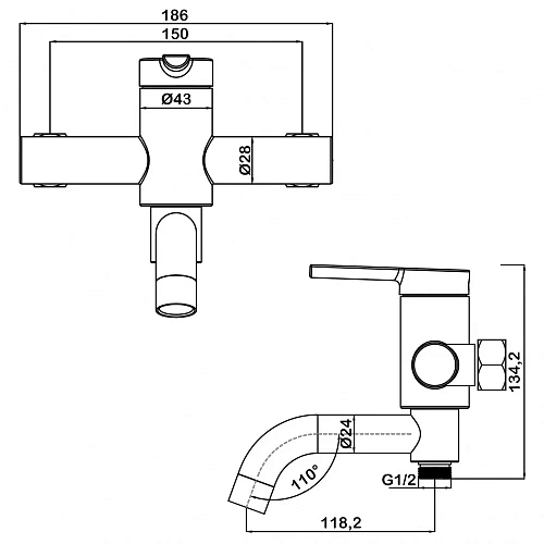 Смеситель для ванны Swedbe Diana 1030 Смеситель для ванны Swedbe Diana 1030