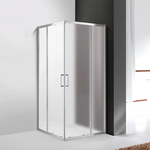 Душевой уголок CEZARES MOLVENO-A-2-100-P-Cr 100x100см стекло рифленое, профиль хром Душевой уголок CEZARES MOLVENO-A-2-100-P-Cr 100x100см стекло рифленое, профиль хром