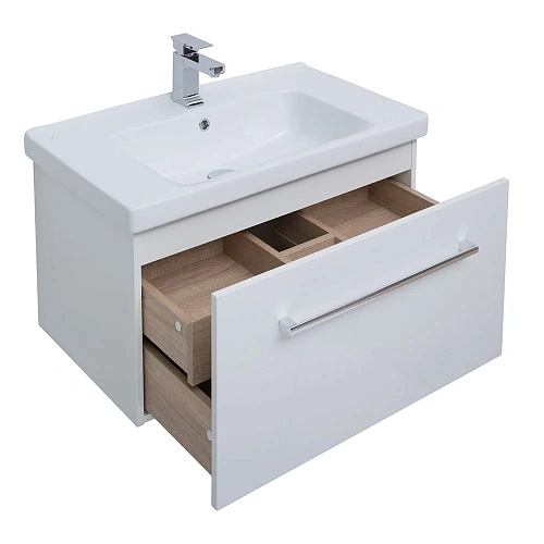 Тумба под раковину DREJA BIG INN, 80 см, подвесная, 1 ящик + выдвижной внутренний ящик, белый глянец 77.0203W Тумба под раковину DREJA BIG INN, 80 см, подвесная, 1 ящик + выдвижной внутренний ящик, белый глянец 77.0203W