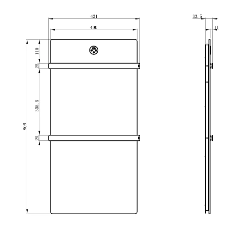 Полотенцесушитель электрический Wonzon & Woghand с греющей плитой серый мрамор, темный графит (WW-A502-GM) Полотенцесушитель электрический Wonzon & Woghand с греющей плитой серый мрамор, темный графит (WW-A502-GM)