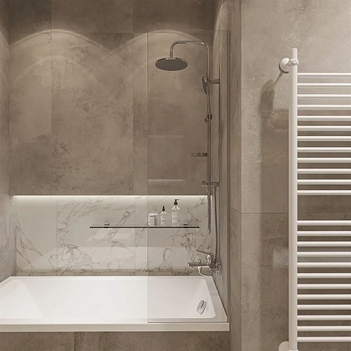 Шторка на ванну DIWO Ростов 4GW014 неподвижная, 40x150 556116 Шторка на ванну DIWO Ростов 4GW014 неподвижная, 40x150 556116