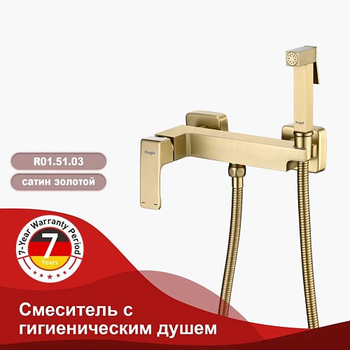 Гигиенический душ Raglo R01.51.03, золотой сатин Гигиенический душ Raglo R01.51.03, золотой сатин