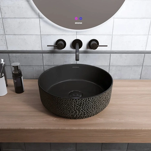 Раковина GROSSMAN Color GR-5010BBL (355x355x115) черная Раковина GROSSMAN Color GR-5010BBL (355x355x115) черная
