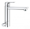 Картинка анонса товара «смеситель для кухни grohe bauedge с запорным вентилем, средний излив, хром (31696000)»