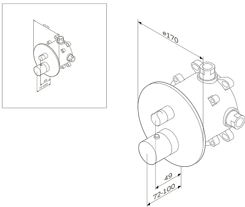 Смеситель для душа AM.PM Like F8085500 термостатический Смеситель для душа AM.PM Like F8085500 термостатический