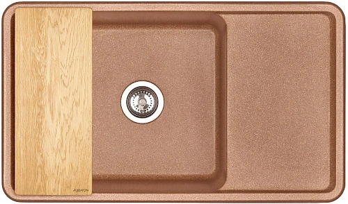 Кухонная мойка Aquaton Беллис 87 1A724832BS270 из литого мрамора,терракот Кухонная мойка Aquaton Беллис 87 1A724832BS270 из литого мрамора,терракот