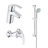 Картинка анонса товара «комплект смесителей grohe eurosmart new, хром (123576)»