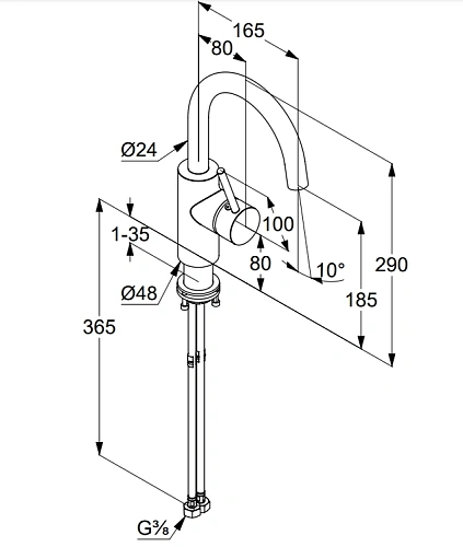 Смеситель для раковины Kludi BOZZ 380285376 белый матовый Смеситель для раковины Kludi BOZZ 380285376 белый матовый