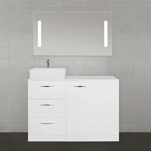 Тумба под раковину Style Line Берн 120 Plus со столешницей под стиральную машину белая ЛС-000010046 Тумба под раковину Style Line Берн 120 Plus со столешницей под стиральную машину белая ЛС-000010046