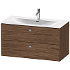 Картинка анонса товара «тумба под раковину duravit brioso br431301021 подвесная 102 см орех темный»