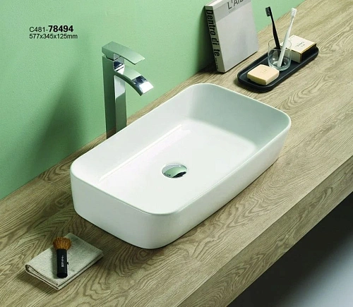 Раковина CeramaLux 78494 накладная, белый Раковина CeramaLux 78494 накладная, белый