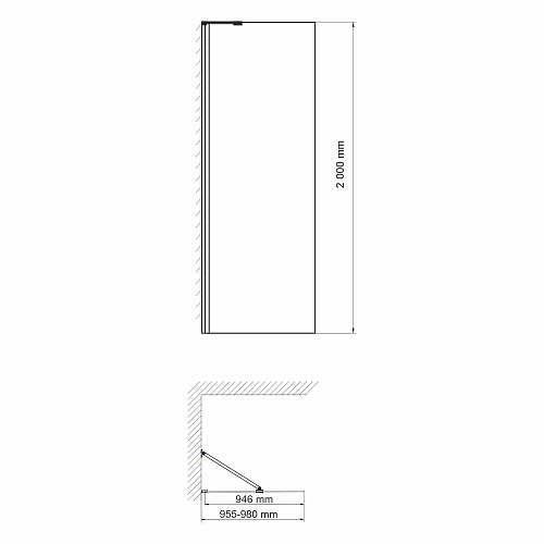 Боковая стенка WasserKRAFT Aller 10H10-RP100 хром Боковая стенка WasserKRAFT Aller 10H10-RP100 хром
