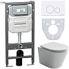 Картинка анонса товара «комплект унитаза ceramica nova balearica rimless cn6000 c шумоизоляцией cn1000 инсталляцией envision клавишей смыва round белый и креплениями cn1001w»