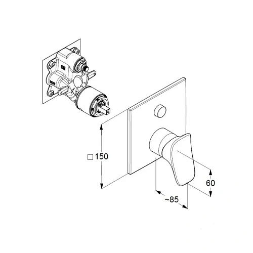 Смеситель для ванны Kludi AMBIENTA 537590575 хром Смеситель для ванны Kludi AMBIENTA 537590575 хром
